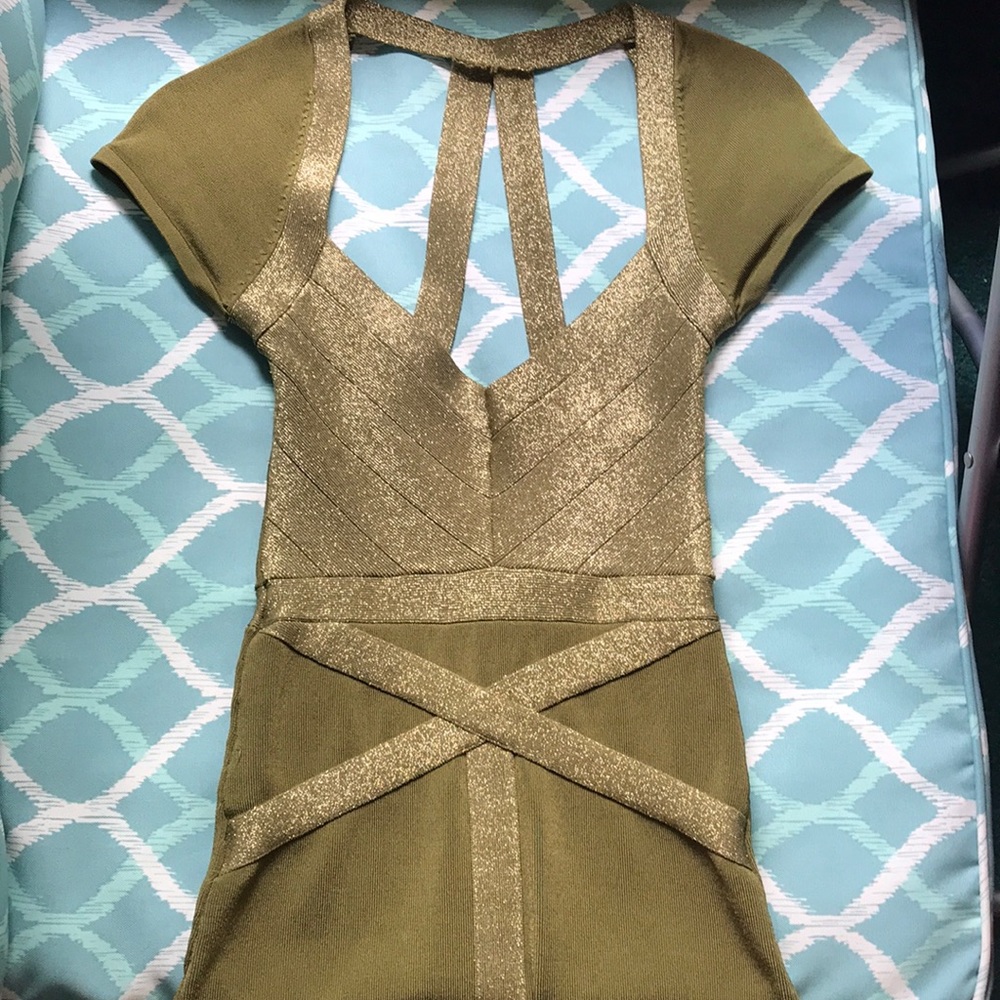 WORN ONCE BOUTIQUE: Bebe Olive Green Dress
